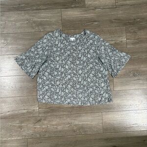 Gray Patterned Women's Top